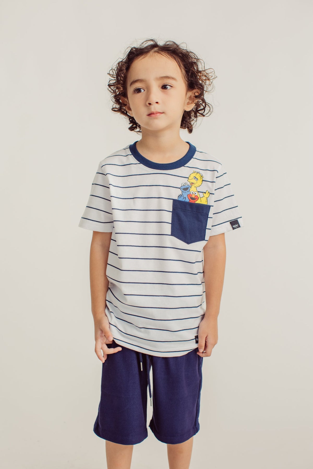 White Stripes Sesame Street Pocket Tshirt Kids – Mossimo PH