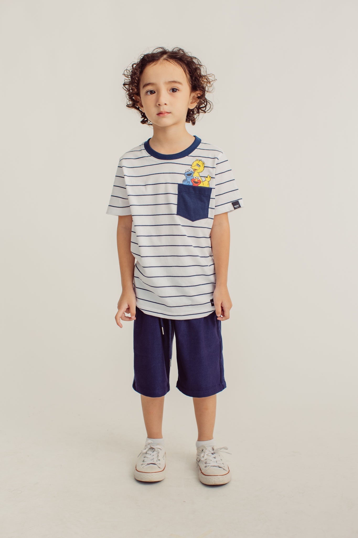 White Stripes Sesame Street Pocket Tshirt Kids - Mossimo PH