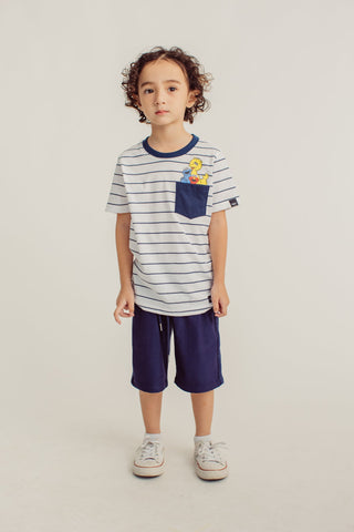 White Stripes Sesame Street Pocket Tshirt Kids - Mossimo PH