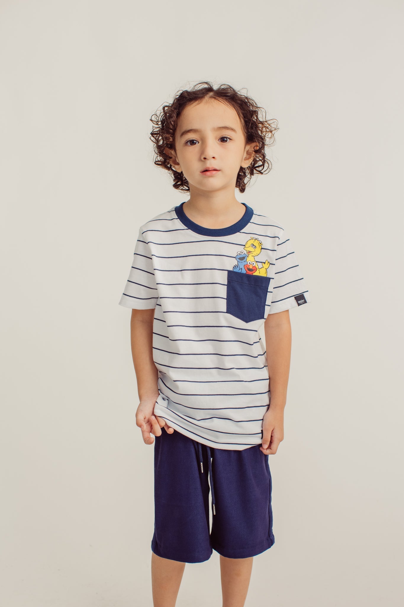 White Stripes Sesame Street Pocket Tshirt Kids - Mossimo PH