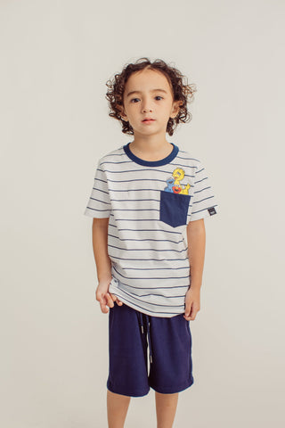 White Stripes Sesame Street Pocket Tshirt Kids - Mossimo PH