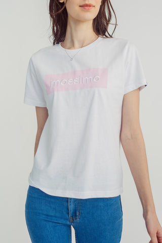 White Stripes with Big Branding Classic Fit Tee - Mossimo PH