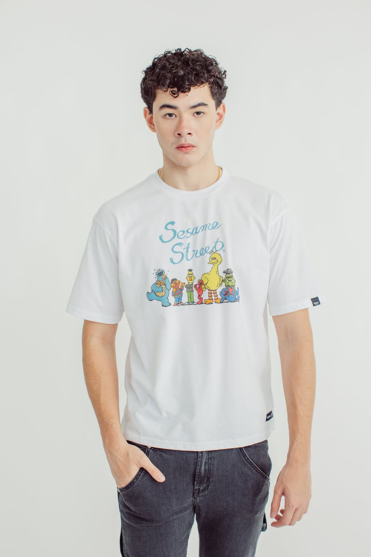 White Unisex with Group Design Oversized Fit Tee - Mossimo PH