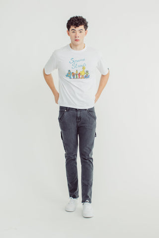 White Unisex with Group Design Oversized Fit Tee - Mossimo PH