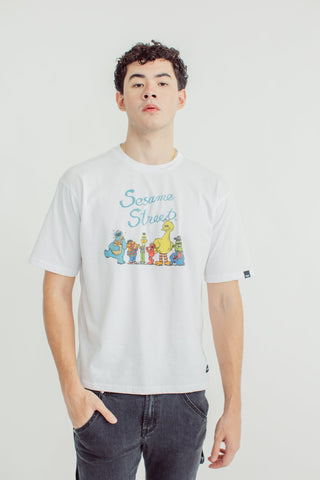 White Unisex with Group Design Oversized Fit Tee - Mossimo PH