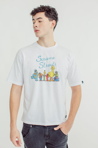 White Unisex with Group Design Oversized Fit Tee - Mossimo PH