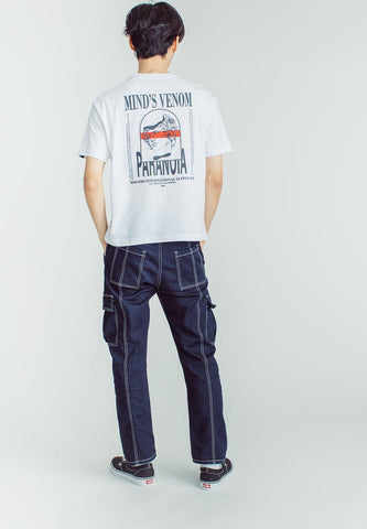 White Urban Fit Basic Round Neck Tee with Flat Print - Mossimo PH