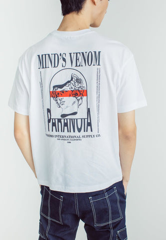 White Urban Fit Basic Round Neck Tee with Flat Print - Mossimo PH