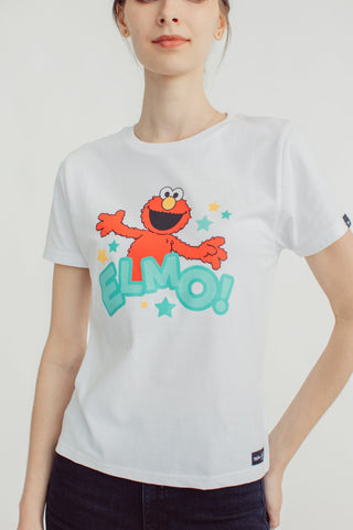 White with Elmo Big Print Classic Fit Tee - Mossimo PH
