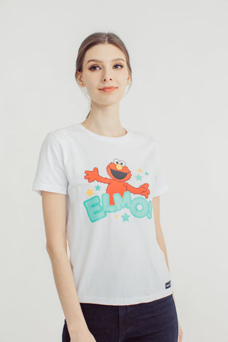 White with Elmo Big Print Classic Fit Tee - Mossimo PH
