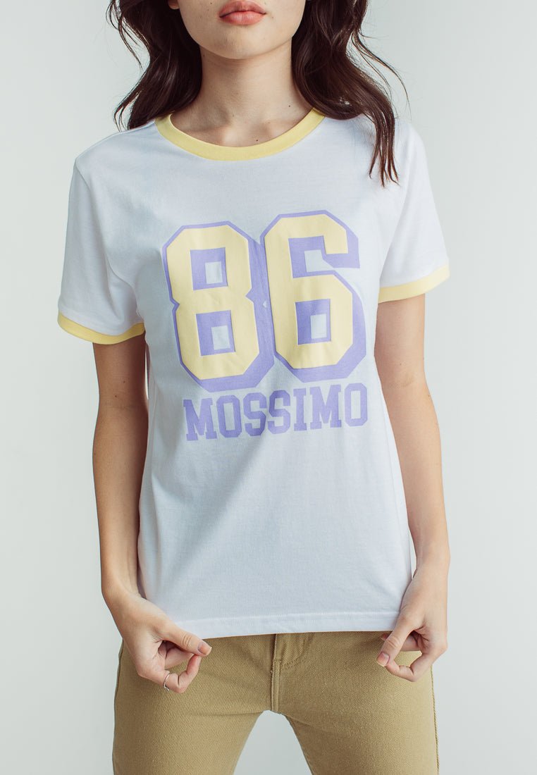 White with Mossimo 86 Big Varsity Soft Touch Print Classic Fit Tee - Mossimo PH