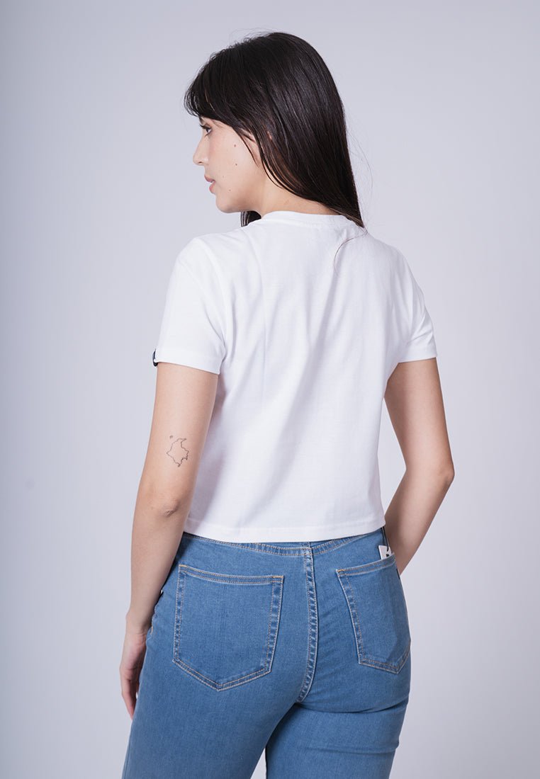 White with Mossimo Big Branding Multi Colored Flat Print Classic Cropped Fit Tee - Mossimo PH