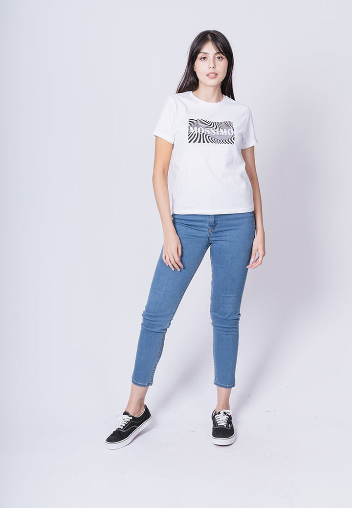 White with Mossimo Flat Print Classic Fit Tee - Mossimo PH