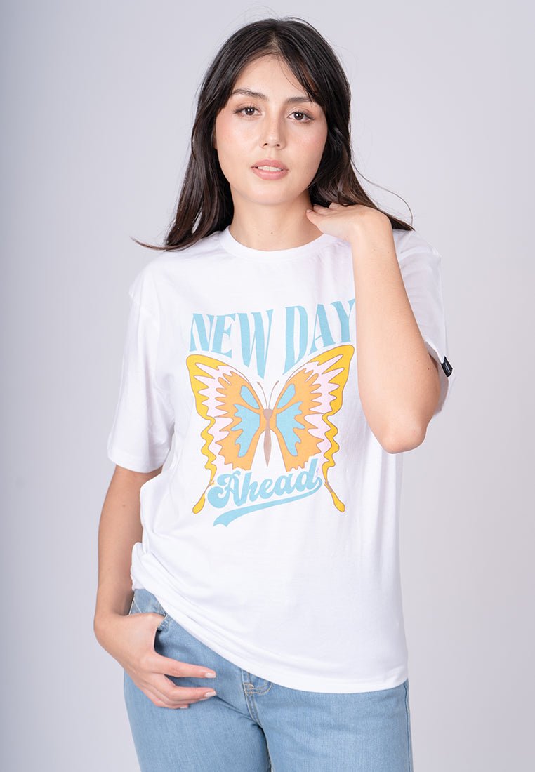 White with New Day Ahead Modern Fit Tee - Mossimo PH