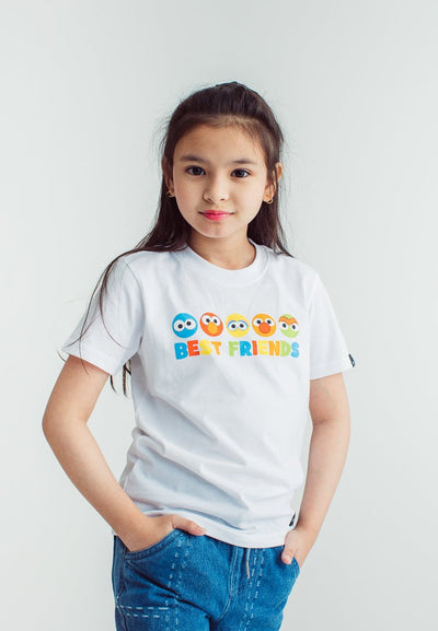 White with Sesame Street Friends Flat Print Kids Basic Tshirt - Mossimo PH