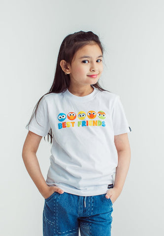 White with Sesame Street Friends Flat Print Kids Basic Tshirt - Mossimo PH