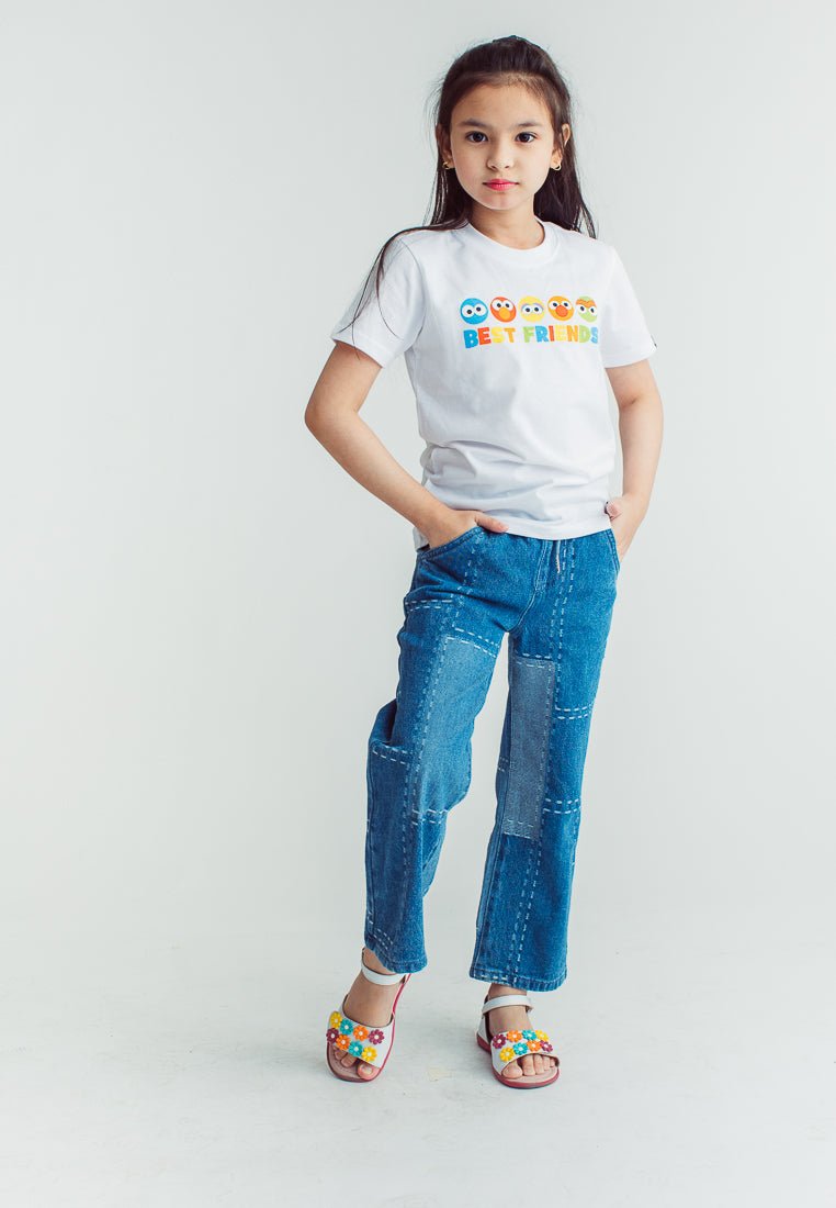 White with Sesame Street Friends Flat Print Kids Basic Tshirt - Mossimo PH