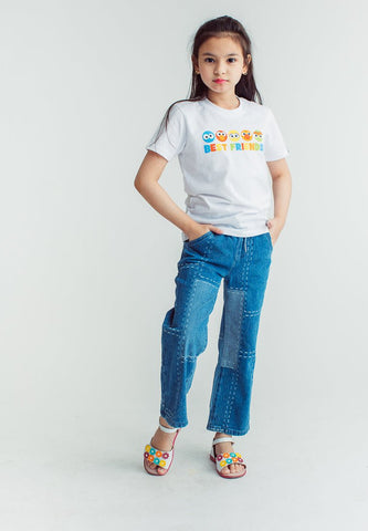 White with Sesame Street Friends Flat Print Kids Basic Tshirt - Mossimo PH
