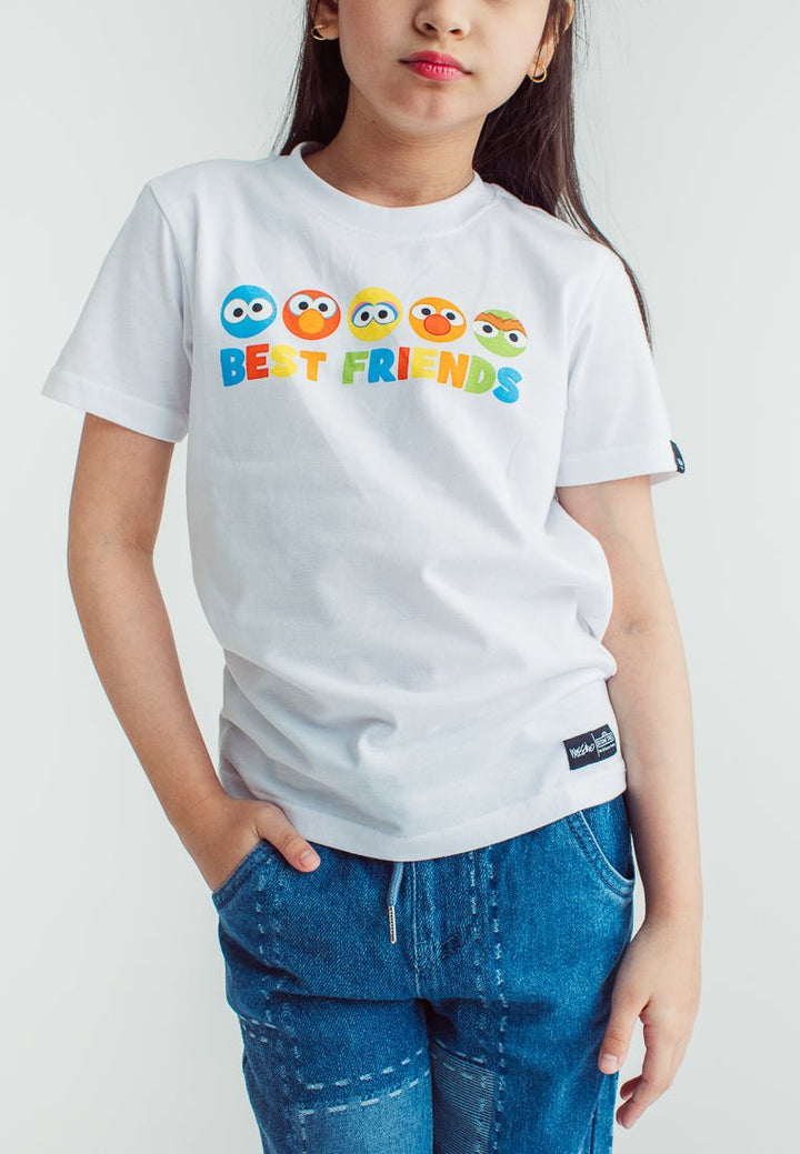 White with Sesame Street Friends Flat Print Kids Basic Tshirt - Mossimo PH