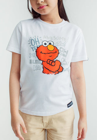 White with Sesame Street Oh Yey Flat Print Design Kids Basic Tshirt - Mossimo PH