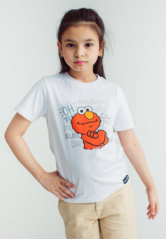 White with Sesame Street Oh Yey Flat Print Design Kids Basic Tshirt - Mossimo PH