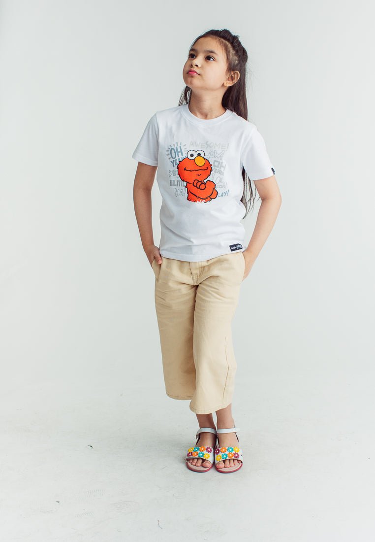 White with Sesame Street Oh Yey Flat Print Design Kids Basic Tshirt - Mossimo PH
