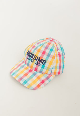 White Yellow Mosskids Check Patterned Cotton Cap - Mossimo PH