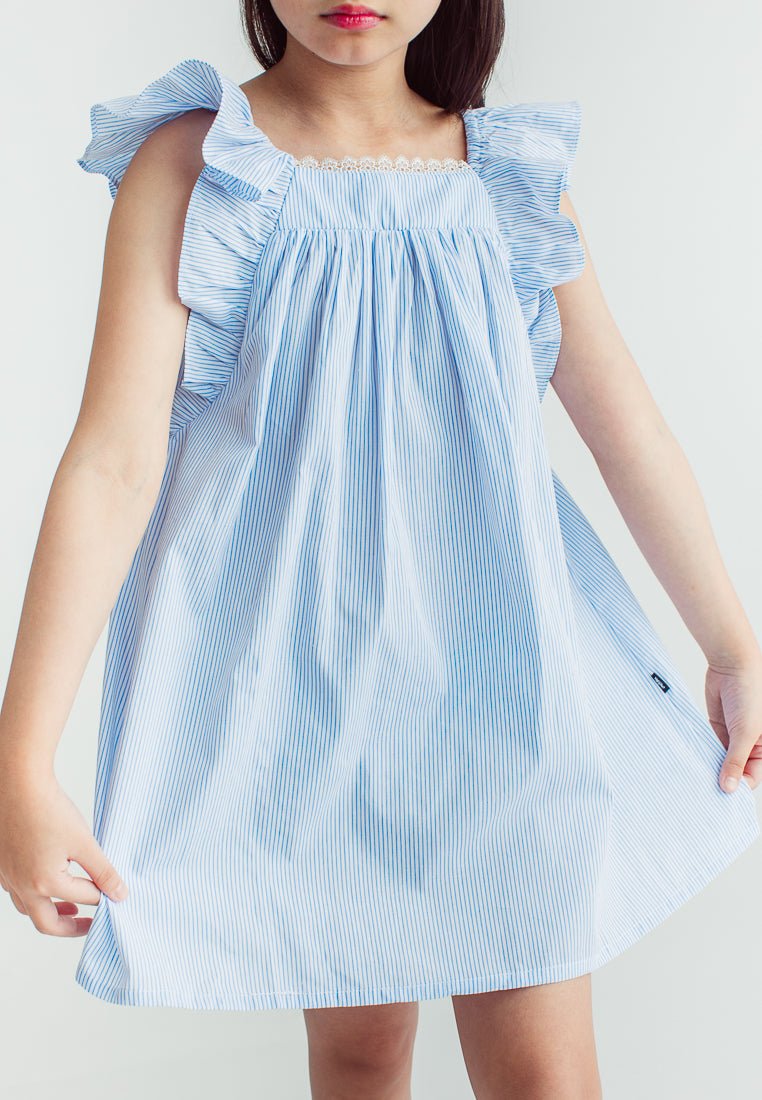 Yara Blue Girls Frill Sleeve Dress - Mossimo PH