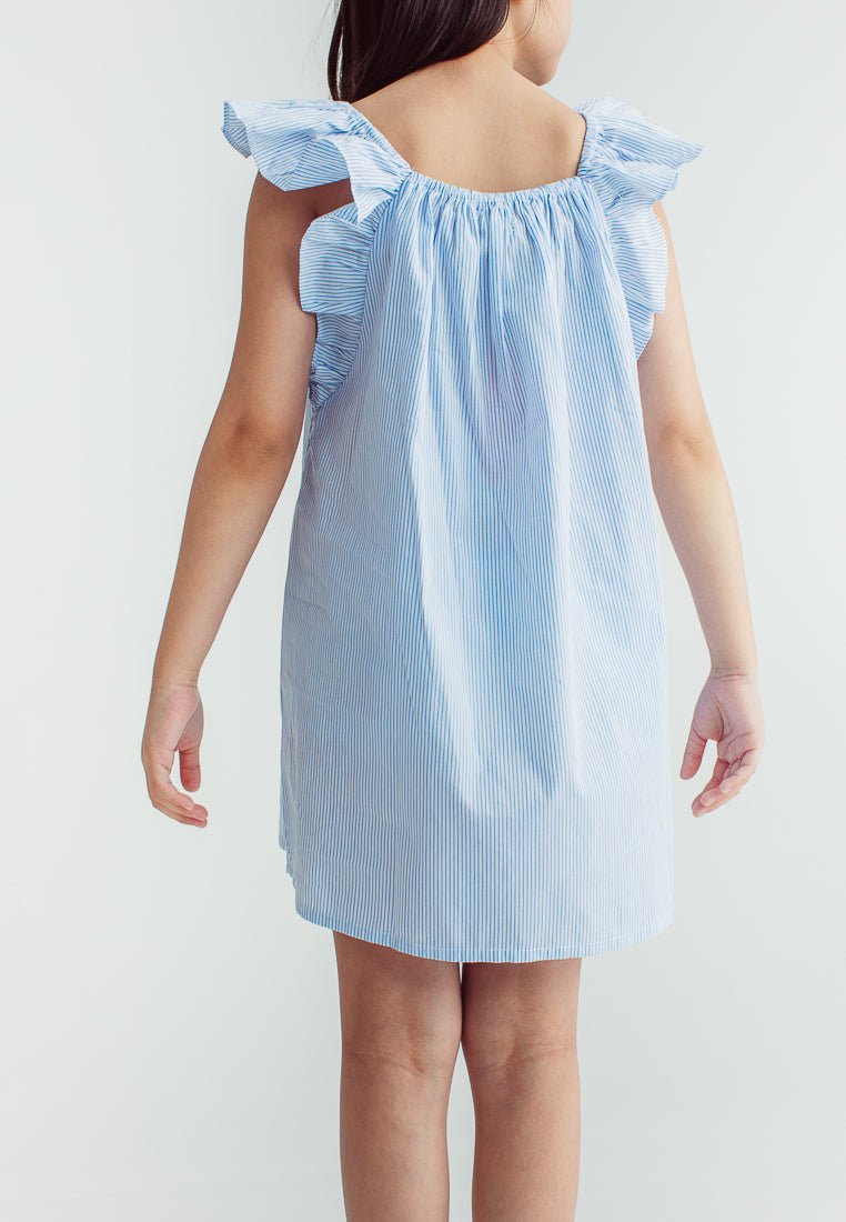 Yara Blue Girls Frill Sleeve Dress - Mossimo PH