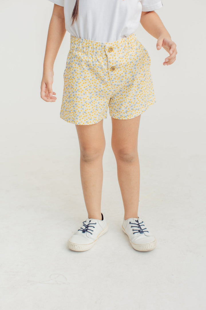 Yellow Printed Pull on Shorts Kids Girls - Mossimo PH