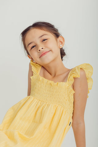 Yellow Shirred Ruffle Cami Dress Kids - Mossimo PH