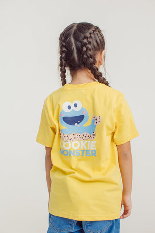 Yellow with Cookie Monster in Front and Back Basic Tshirt Kids - Mossimo PH