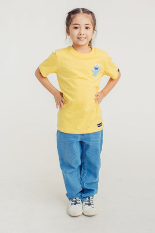 Yellow with Cookie Monster in Front and Back Basic Tshirt Kids - Mossimo PH