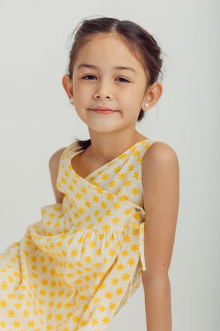 Yellow Wrap Around Printed Dress Kids - Mossimo PH