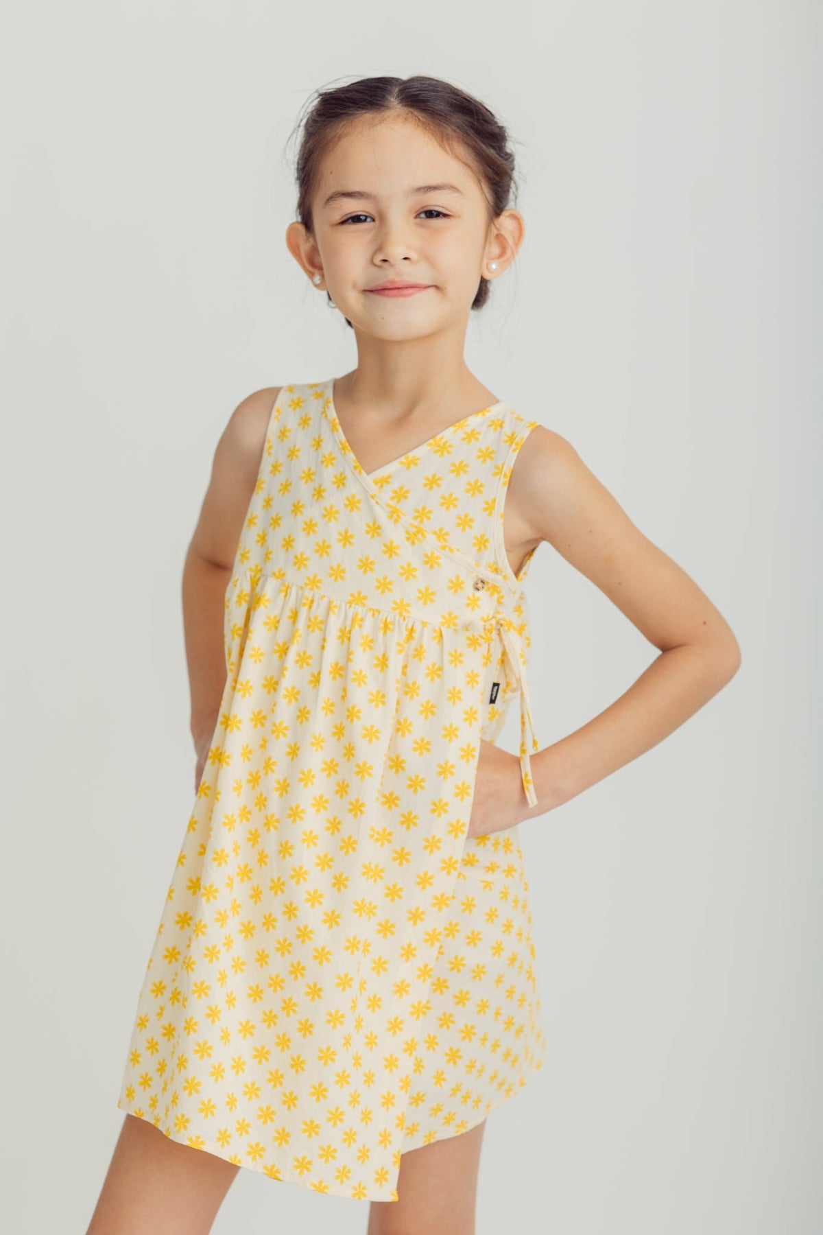Yellow Wrap Around Printed Dress Kids - Mossimo PH