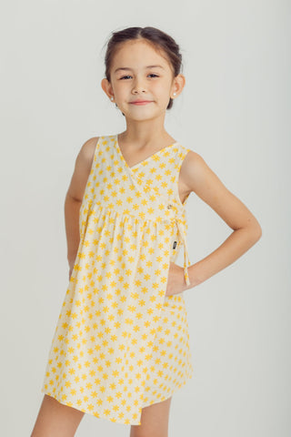 Yellow Wrap Around Printed Dress Kids - Mossimo PH