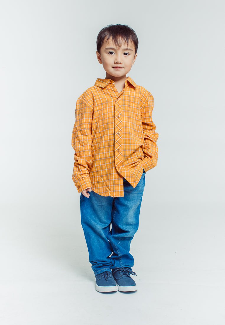Zeus Musk Melon Boys Long Sleeved Checkered Shirt - Mossimo PH